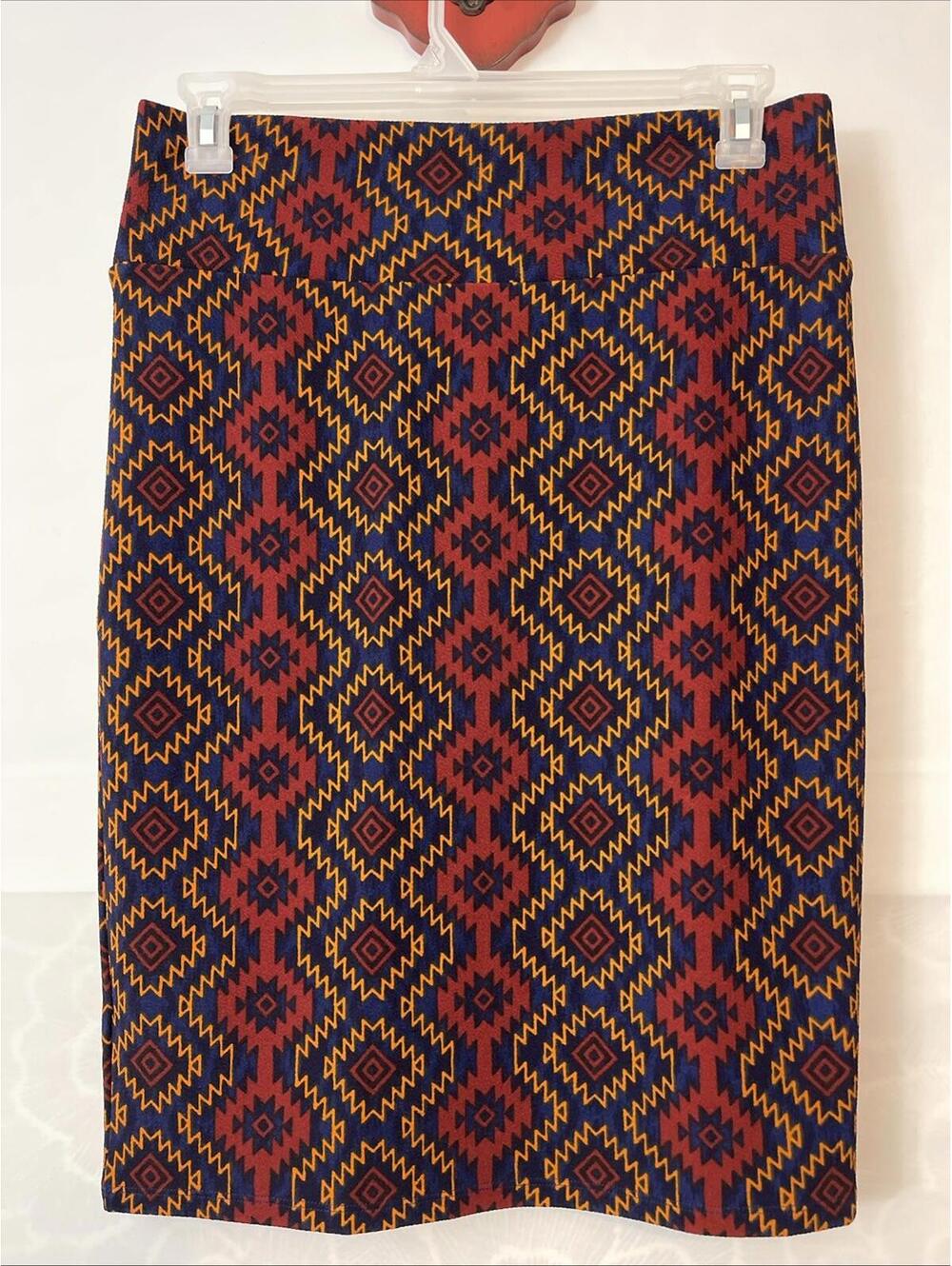 LuLaRoe Womens Large Colorful Geometric-Print Midi-Style Pencil Skirt! A5789 - Picture 3 of 3